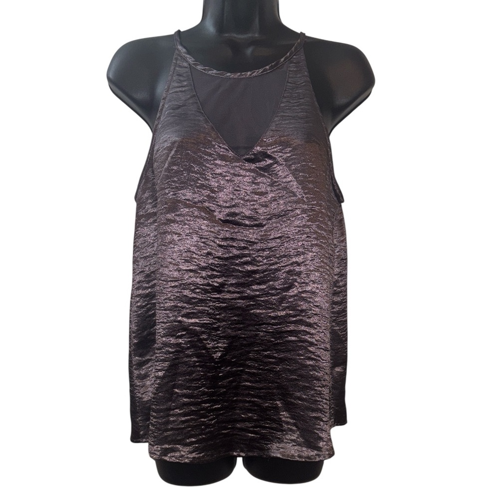 Shimmering Black Sleeveless Top